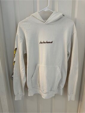 Lala land Cream Crewneck Hoodie with Script Logo